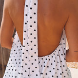 NAVARRO WHITE POLKADOTS DRESS