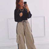 MACIE BEIGE CARGO BALLOON PANTS