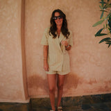 NASIM BEIGE STRIPED TWO-PIECE SET