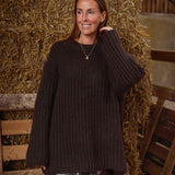 MABELINE BROWN KNITTED SWEATER