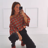 FIEN RED CHECKERED BLOUSE