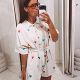 MARIE ECRU HEART PLAYSUIT