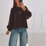 DELMA BROWN OPEN BACK SWEATER