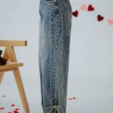 BLUE BOW WIDE LEG JEANS A3584