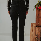 BLACK MOM JEANS LONG 2803