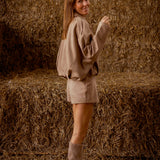 AGATHA BEIGE SUEDE JACKET