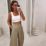 YELENA WHITE CROPPED TOP
