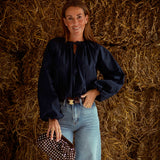 GWENDOLYN DARK BLUE BLOUSE