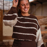 POSEY BROWN STRIPED SWEATER