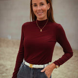 LILIBETH BORDEAUX LONGSLEEVE TURTLENECK SHIRT