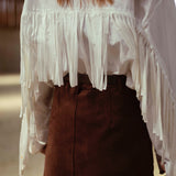 MUSTANG WHITE FRINGE BLOUSE