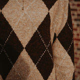 ANOUCK BEIGE/BROWN ARGYLE DRESS