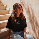 SOLSTICE BLACK CROPPED T-SHIRT