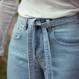 DIAMOND LIGHT BLUE WIDE LEG JEANS A3730