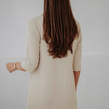 MARIT BEIGE V-NECK DRESS