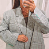 CHARLOTTE MINT GREEN CHECKERED BLAZER