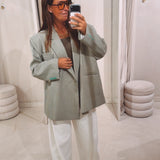 CHARLOTTE MINT GREEN CHECKERED BLAZER