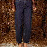 BARREL DARK BLUE MID WAIST JEANS 611-F-3
