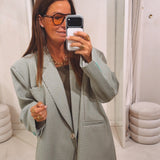 CHARLOTTE MINT GREEN CHECKERED BLAZER