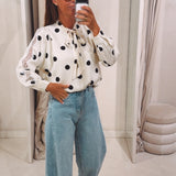 AMANDINE ECRU POLKADOTS BLOUSE