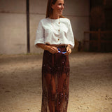 FAR WEST BROWN SEQUIN SKIRT
