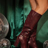 C.H.R.I.S.T.M.A.S. BURGDUNY LEATHER HEEL BOOTS