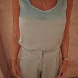 DAHAB SAGE GREEN SATIN TOP