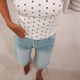 MARLIES ECRU POLKADOTS TOP