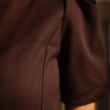 SANTIAGO BROWN BUTTON BLOUSE