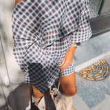 MOONLEY BLUE CHECKERED BLOUSE