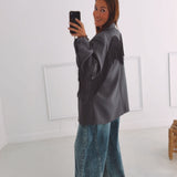 PRE-ORDER JOLENE DARK GREY FRINGE BLAZER