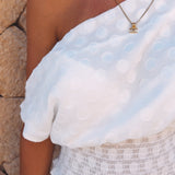 AGUILAS WHITE POLKADOTS TOP