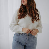 BENTE WHITE LACE KNIT SWEATER