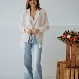 SASKINE BEIGE BLAZER BLOUSE