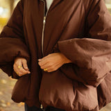 HELLO OCTOBER BROWN PUFFER JACKET
