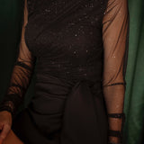 FIREWORK BLACK RHINESTONE BLOUSE