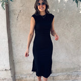 ERA BLACK RIBBED DRESS