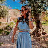PRE-ORDER LAYALI LIGHT BLUE DENIM TWO-PIECE SET
