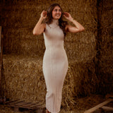 PHOENIX BEIGE RIBBED MAXI DRESS