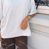 FAYE LIGHT GREY OVERSIZED T-SHIRT
