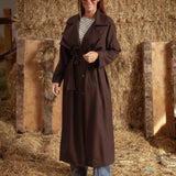 EDELINE LONG BROWN TRENCHCOAT
