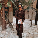 GUADALUPE BROWN CROCHET PANTS