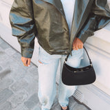 IVYLYN KHAKI LEATHER JACKET