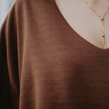 NAIDA BROWN V-NECK SWEATER