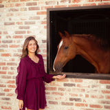 IVY BURGUNDY RUFFLE DRESS