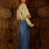 PRUDENCE BEIGE BUTTON BLOUSE