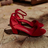 SAMARA RED SUEDE HEELS