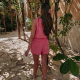 RAQUEL PINK DENIM PLAYSUIT