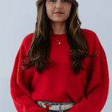 BRUNA RED KNIT SWEATER