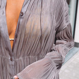 OAXACA TAUPE BEACH BLOUSE DRESS